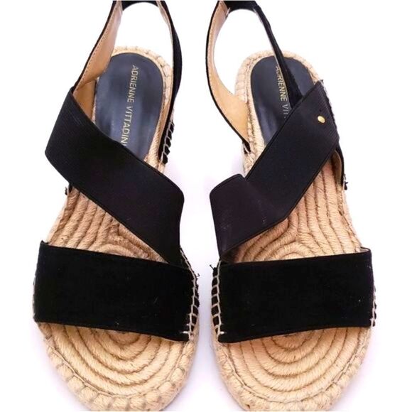 Adrienne Vittadini Women’s Strappy Wedge Sandals Black Size 8 M Shoes - Picture 7 of 7